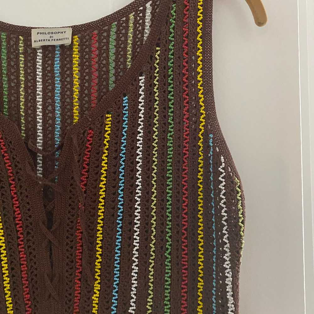 Rare Vintage Philosophy Alberta Feretti Beaded Tank